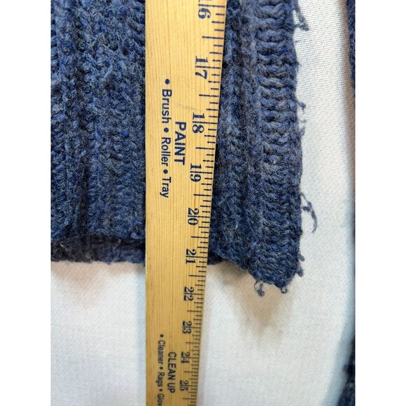 Free People Women's Wool Cardigan Sweater Knit Stretch Size XS Blue Long Sleeve - Picture 8 of 12